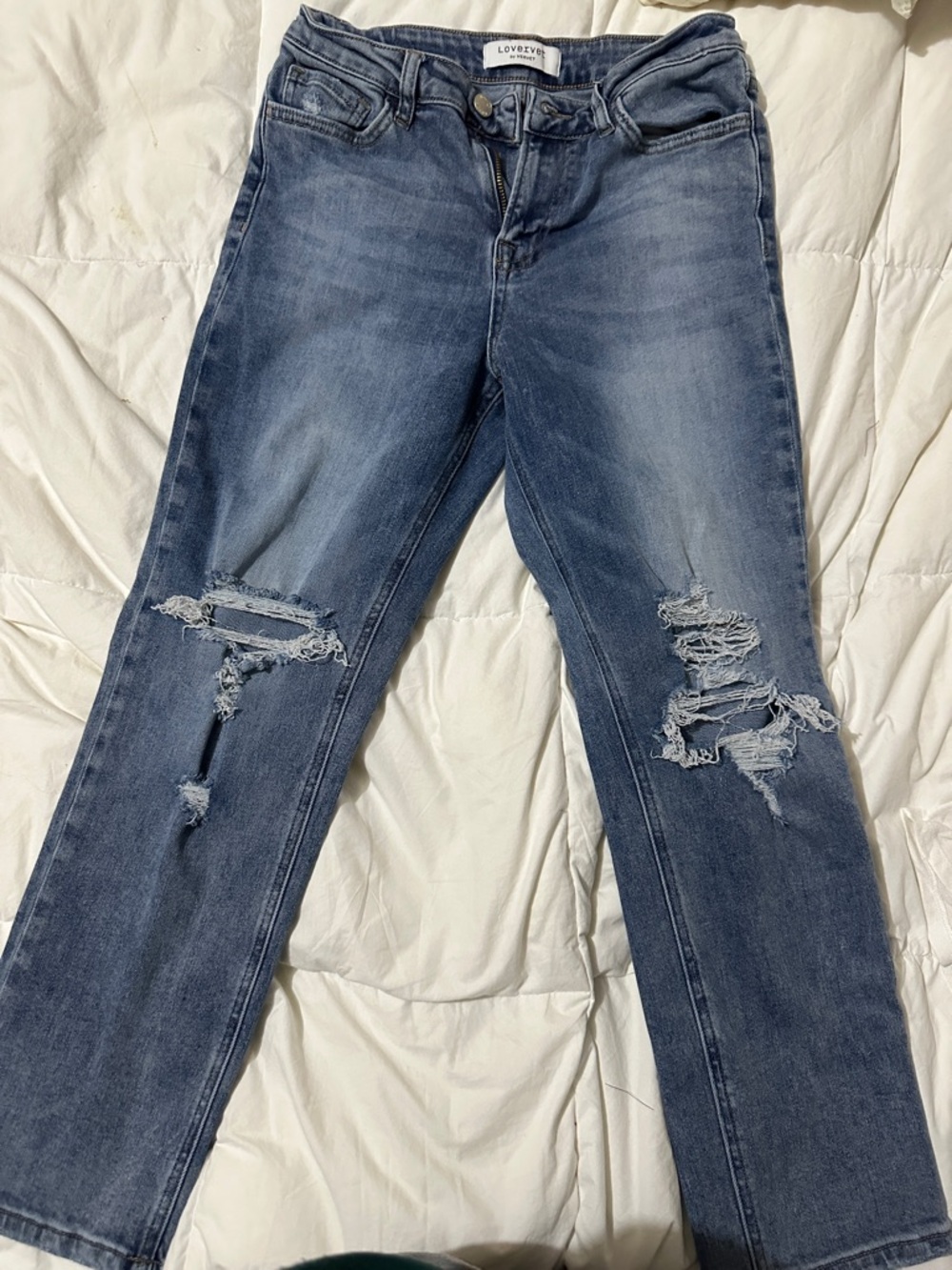 LoveZys Mid-Rise Distressed Skinny Jeans — Blue